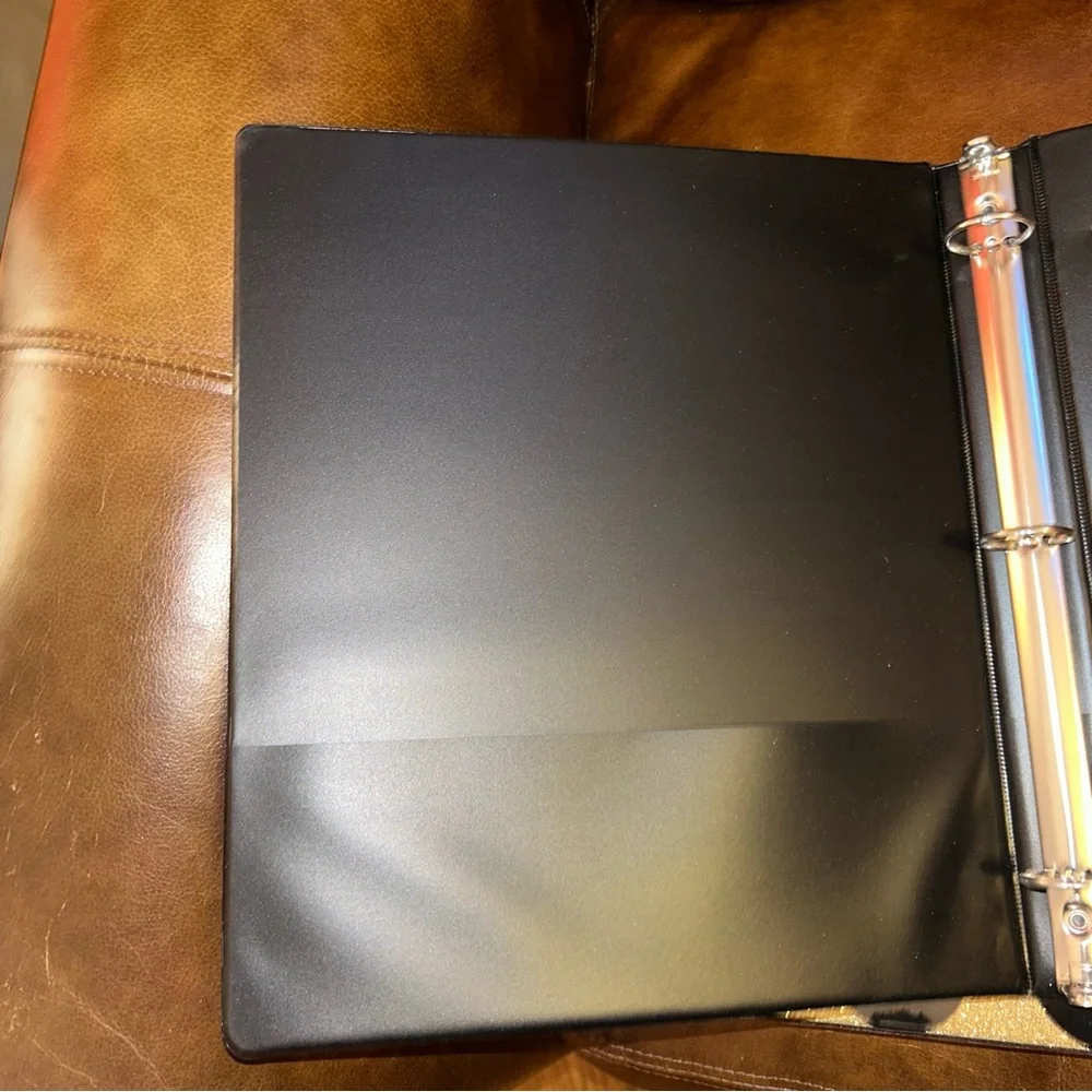 Studio C Glittery Gold and Black Binder 1” with pockets on inside new (x3)